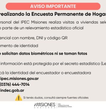 Información oficial sobre la Encuesta Permanente de Hogares en Misiones