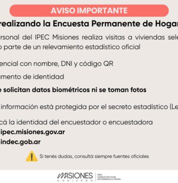 Información oficial sobre la Encuesta Permanente de Hogares en Misiones