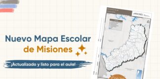 Mapa político escolar de Misiones actualizado