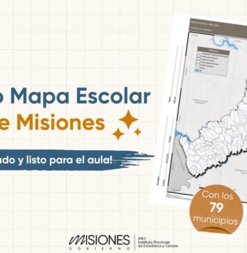 Mapa político escolar de Misiones actualizado