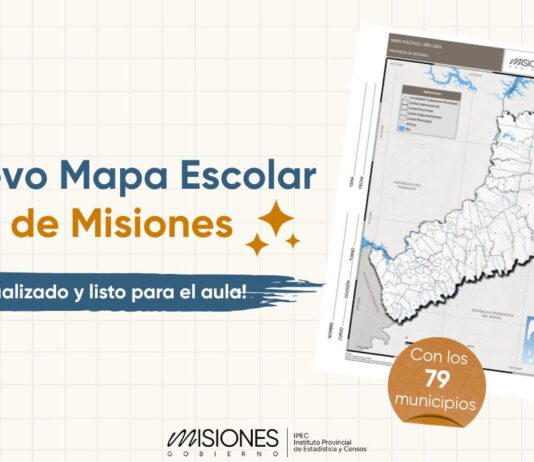 Mapa político escolar de Misiones actualizado